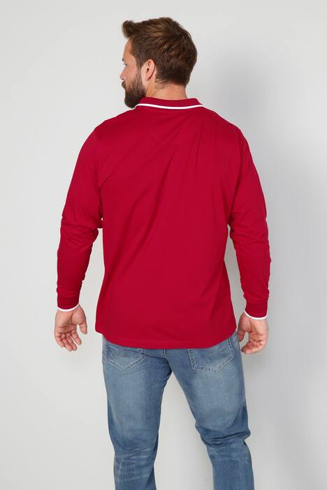 Boston Park Poloshirt, Langarm, Kontrast-Polokragen