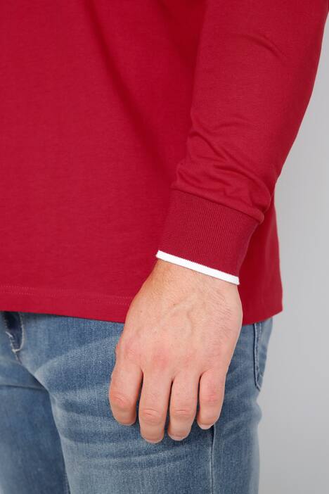 Boston Park Poloshirt, Langarm, Kontrast-Polokragen