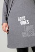Long-Sweatshirt, A-Line, Zier-Zipper, Prints, Rundhals, Langarm