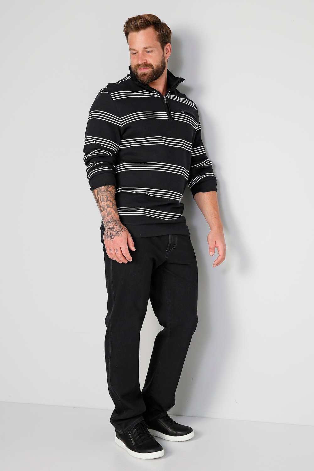 Boston Park Sweatshirt, Ringel, Troyerkragen, bis 72/74