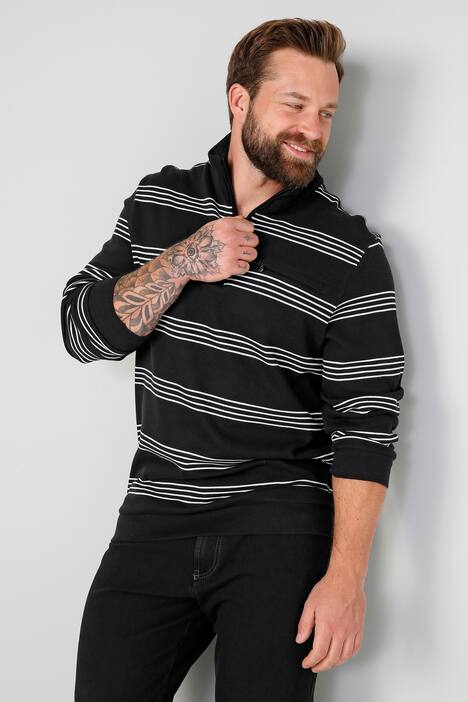 Boston Park Sweatshirt, Ringel, Troyerkragen, bis 72/74