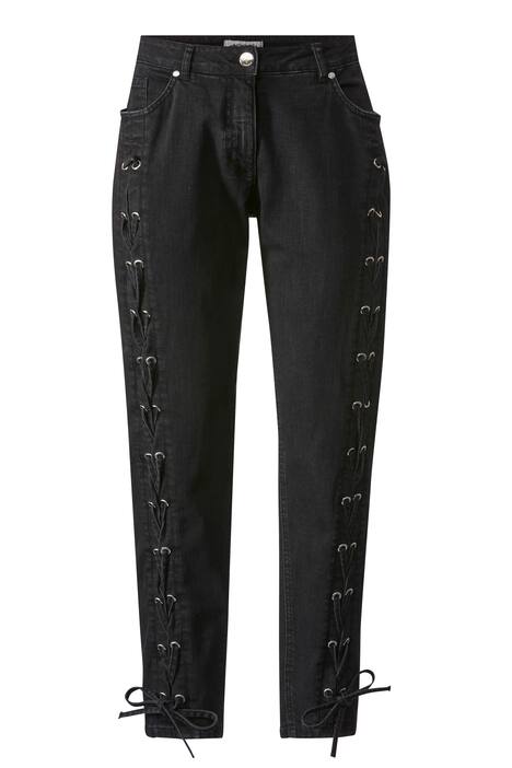 7/8-Jeans, Komfort Fit, Zier-Schnürungen, 5-Pocket