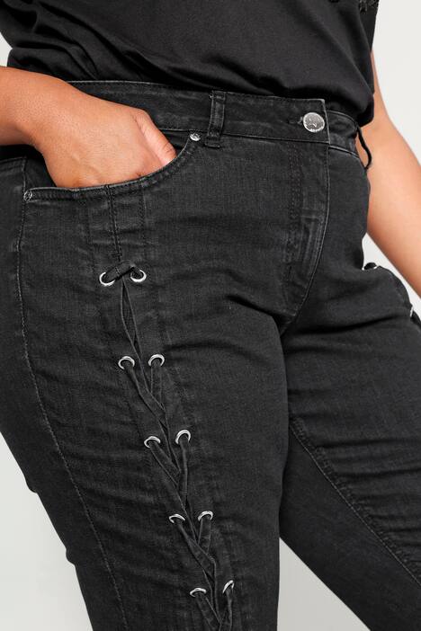 7/8-Jeans, Komfort Fit, Zier-Schnürungen, 5-Pocket