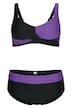 Bikini, Zweiteiler, Softschalen, zweifarbig, Drapierung