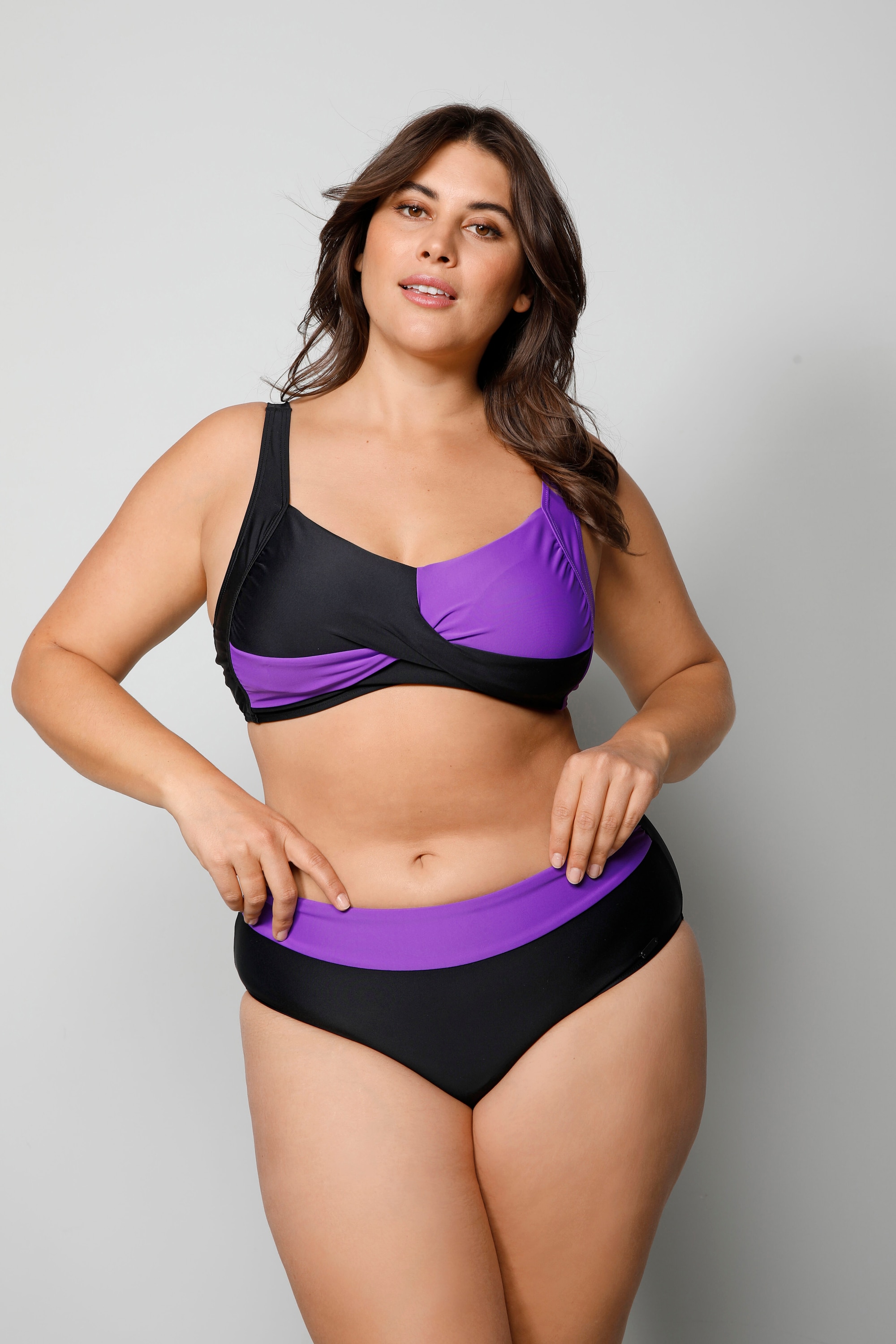 TruYou Damen große Größen Bikini Zweiteiler Softschalen zweifarbig
