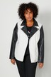 Bikerjacke, Lederoptik, zweifarbig, Revers, Langarm