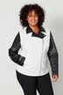 Bikerjacke, Lederoptik, zweifarbig, Revers, Langarm