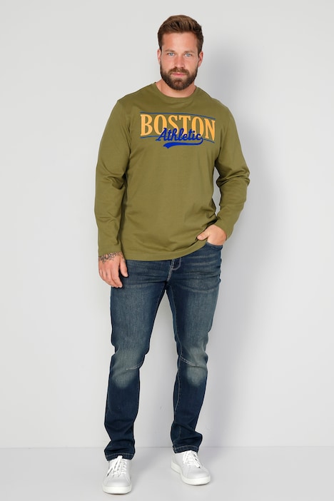 Boston Park Langarmshirt, großer Print, Rundhals