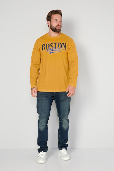 Boston Park Langarmshirt, großer Print, Rundhals