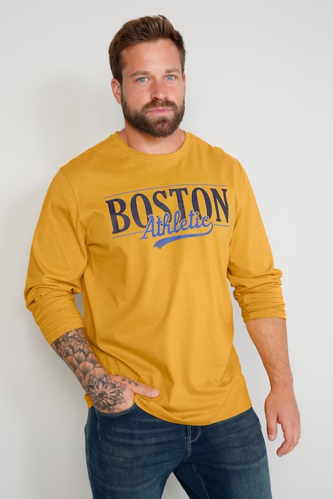 Boston Park Langarmshirt, großer Print, Rundhals