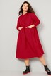 Midikleid, A-Line, Materialmix, Rundhals, Langarm, Quernaht