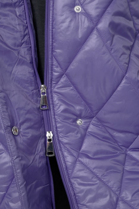 Steppjacke, oversized, Rhombenstepp, 2-Wege-Zipper, Langarm
