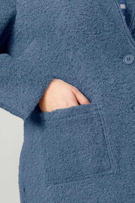 Kurzmantel, Straight Fit, Bouclé, Revers, Langarm