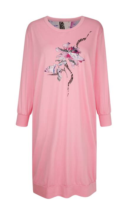 Nachthemd, Print, Rundhals, Langarm