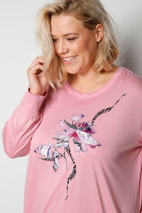 Nachthemd, Print, Rundhals, Langarm