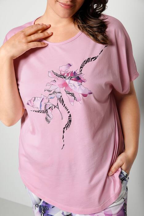 Schlafanzug, Zweiteiler, Shirt mit Print, 7/8-Hose