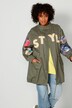Parka, oversized, Applikationen, Stehkragen, Zipper, Langarm
