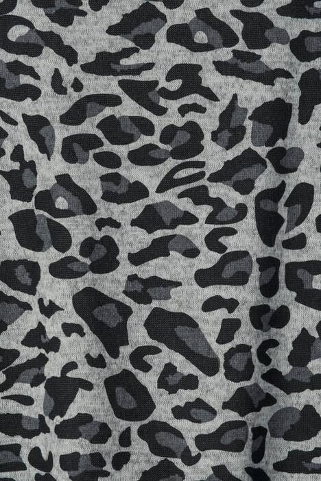 T-Shirt, oversized, Animal-Print, V-Ausschnitt, 3/4-Ärmel