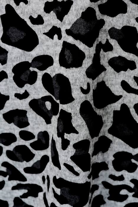 T-Shirt, oversized, Animal-Print, V-Ausschnitt, 3/4-Ärmel