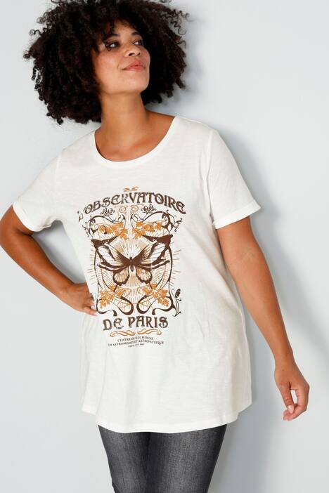 T-Shirt, Classic Fit, Schmetterling, Rundhals, Halbarm