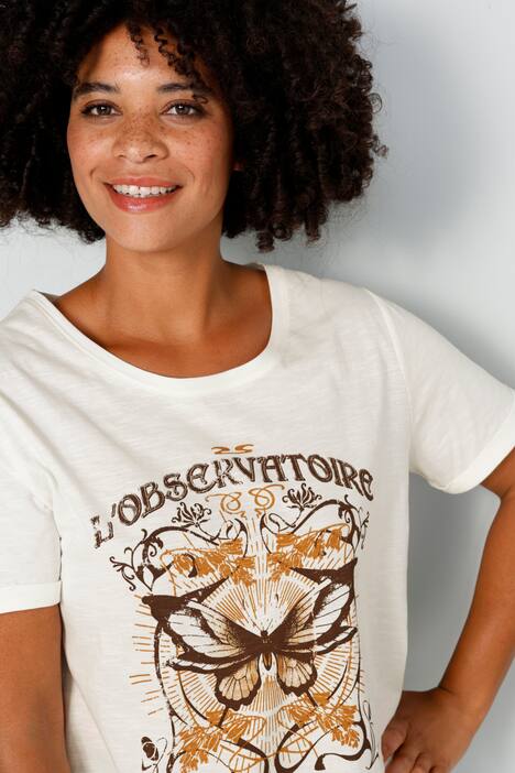 T-Shirt, Classic Fit, Schmetterling, Rundhals, Halbarm