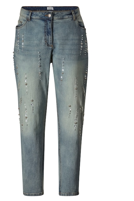 7/8-Jeans, Slim Fit, Strass-Details, 5-Pocket
