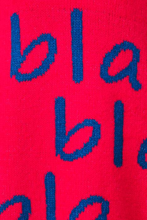 Pullover, oversized, Schriftzug, V-Ausschnitt, Langarm