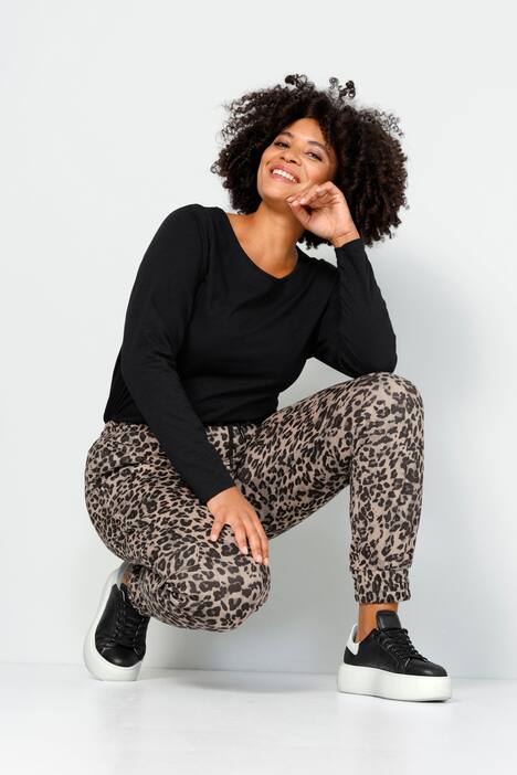 Cargo-Jogginghose, Leo-Muster, Elastikbund