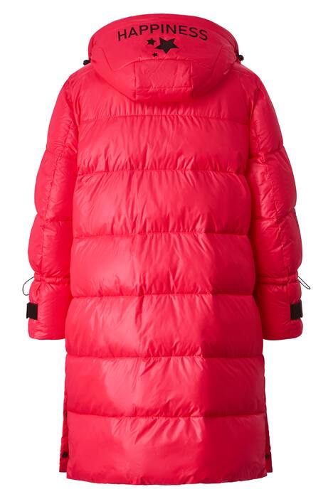 Steppmantel, gerade Passform, Kapuze, Schriftzüge