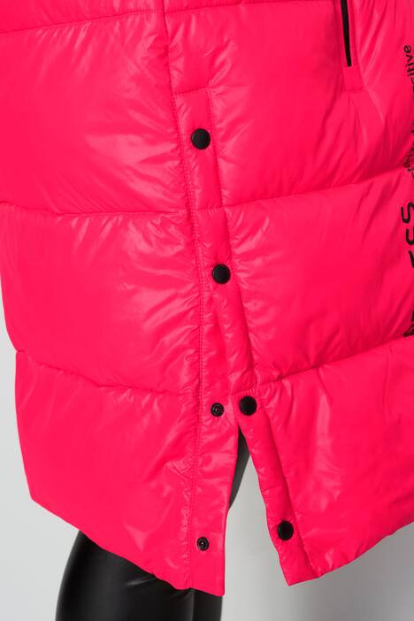 Steppmantel, gerade Passform, Kapuze, Schriftzüge