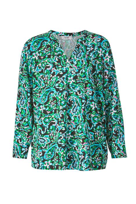 Bluse, Paisley-Print, Tunika-Ausschnitt, Langarm