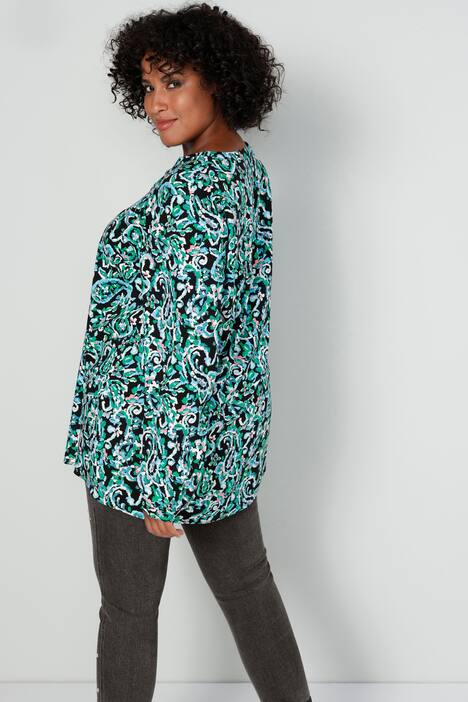 Bluse, Paisley-Print, Tunika-Ausschnitt, Langarm