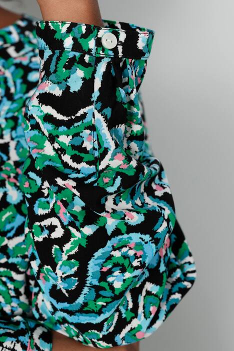 Bluse, Paisley-Print, Tunika-Ausschnitt, Langarm