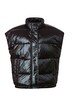 Doorgestikte bodywarmer, oversized, opstaande kraag