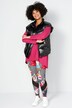 Doorgestikte bodywarmer, oversized, opstaande kraag