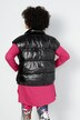 Doorgestikte bodywarmer, oversized, opstaande kraag