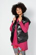 Doorgestikte bodywarmer, oversized, opstaande kraag