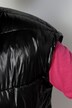 Doorgestikte bodywarmer, oversized, opstaande kraag