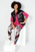 Doorgestikte bodywarmer, oversized, opstaande kraag