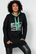 Long-Hoodie, Schrift-Druck, Kapuze mit Colorfutter, Langarm