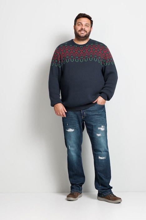 Boston Park Pullover, Bauchfit, Muster, Rundhals, bis 80/82