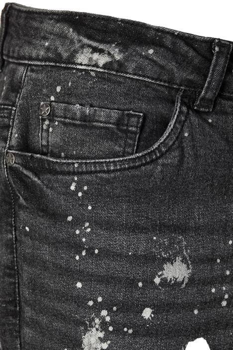 7/8-Jeans, Slim Fit, Farbspritzer, 5-Pocket