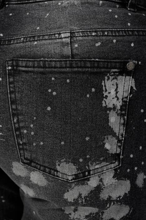 7/8-Jeans, Slim Fit, Farbspritzer, 5-Pocket