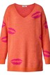 Trui, oversized, kussende mond, V-hals, lange mouwen