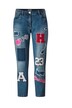 7/8-Jeans, Slim Fit, Patches, 5-Pocket