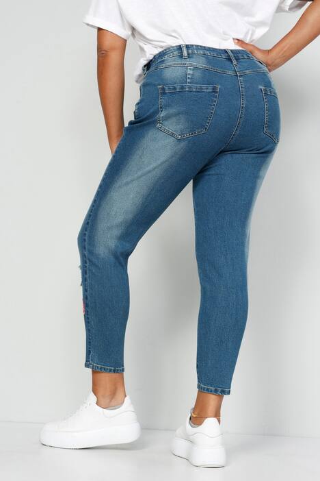 7/8-Jeans, Slim Fit, Patches, 5-Pocket