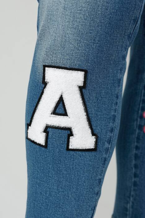 7/8-Jeans, Slim Fit, Patches, 5-Pocket