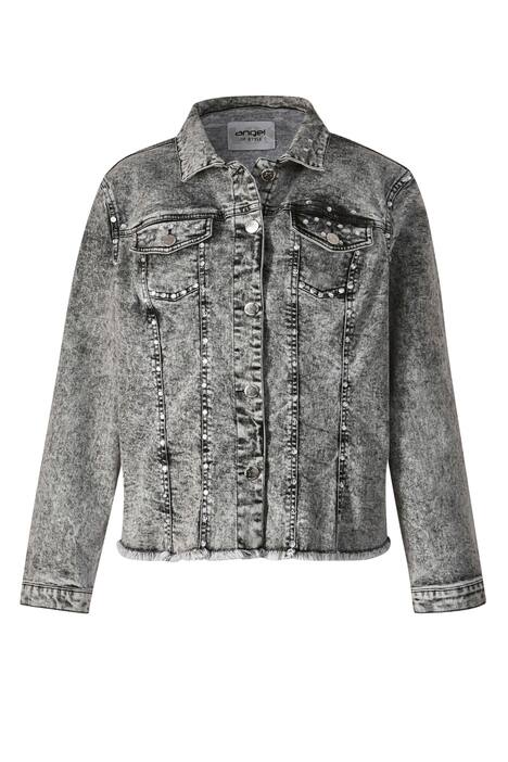 Jeansjacke, Classic Fit, Strass-Ziersteine, Vintage-Look, Langarm