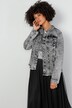 Jeansjacke, Classic Fit, Strass-Ziersteine, Vintage-Look, Langarm