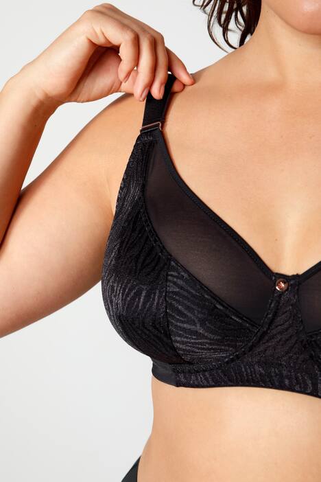 Bügel-BH, Jacquard-Spitze, Mesh, Unterbrustband
